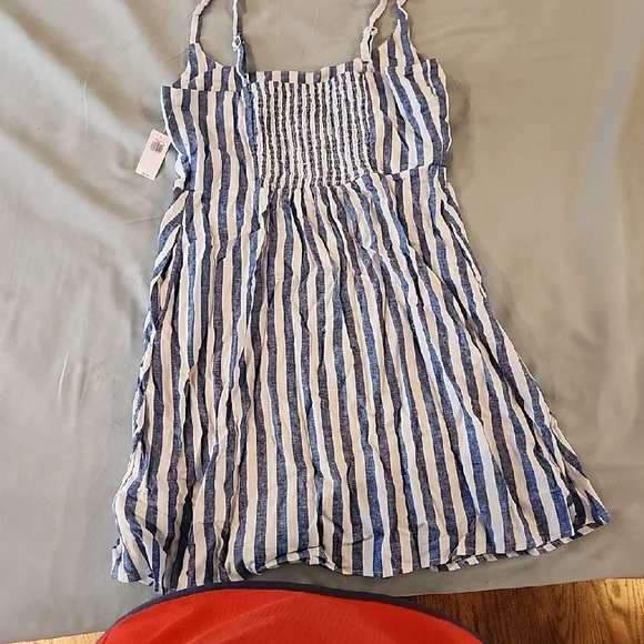 Blue and White Striped Dress - Picture 3 of 3